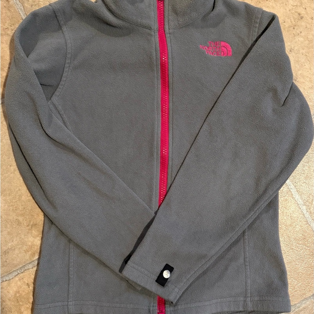 The North Face Gray and Pink Fleece Sweatshirt